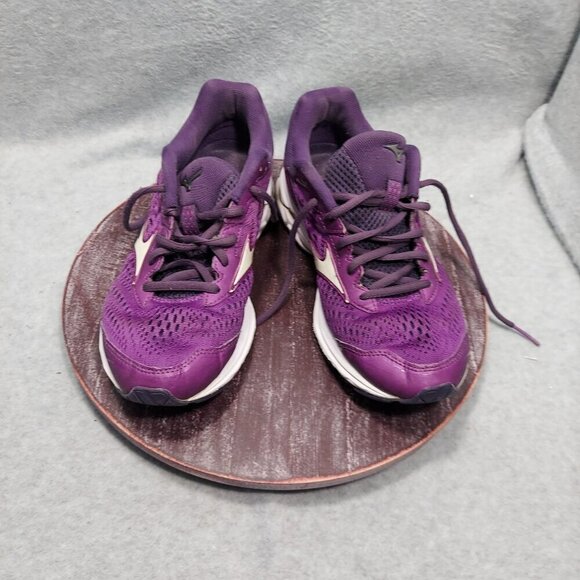 Mizuno Shoes - Mizuno Womens Running Shoes Purple Mesh Lace-Up Cushioned Athletic Sneakers Size